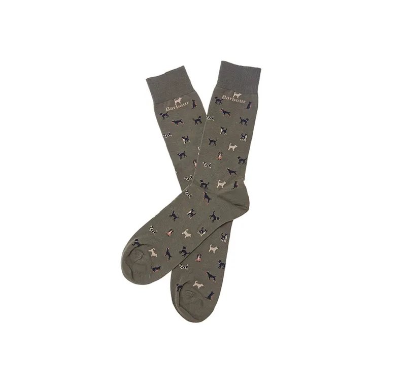 Barbour Mavin Socks Dark Mid Olive Dog